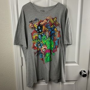 Marvel Men’s Retro The Avengers Heather Gray Graphic T-Shirt, Size XXL